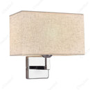 Axyaa LED Fabric Lampshade Wall Lamp Adjustable Spotlight for Bedroom Living Room