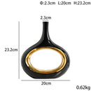 Axyaa Golden Flower Vase for Home Decoration and Hydroponics - Round Ceramic Vase