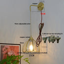 Axyaa Glass Brass LED Wall Sconce Vintage Vanity Light Fixture