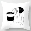 Axyaa Coffee Print Polyester Throw Pillow Case for Home Sofa Chair Decor