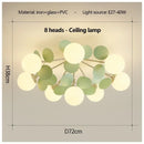 Axyaa Magic Beans Green Leaf Chandelier - Modern French Ceiling LED Hanging Lamp for Kids & Living Room