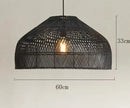 Axyaa Woven Rattan Pendant Light - Japanese Style Wooden Chandelier for Restaurant & Bedroom