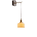 Axyaa Modern LED Ceramic Wall Lamp Sconce with Wooden Base for Bedroom & Living Room
