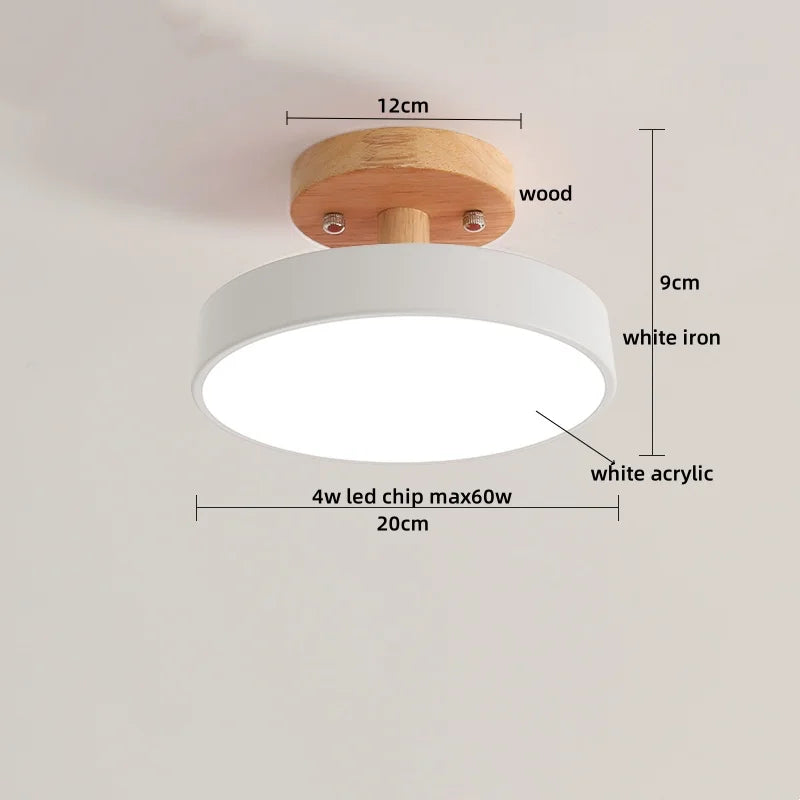 Axyaa LED Wood Acrylic Ceiling Light Fixture Wedge Nordic Living Room Lamp