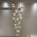 Axyaa Luxury Gold Crystal Chandelier - LED Lighting for Large Living Rooms and Staircases