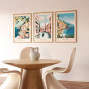Italian Blue Coast Scenery Canvas Print Set by Axyaa
