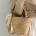 Axyaa Minimalist Woven Handbag - Lightweight, Small Tote for Women, Commuting, Travel & Beach