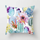 Tropical Cactus Succulent Plant Print Pillow Cover for Home Decor by Axyaa