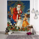 Axyaa Santa Claus Print Tapestry for Christmas Decor