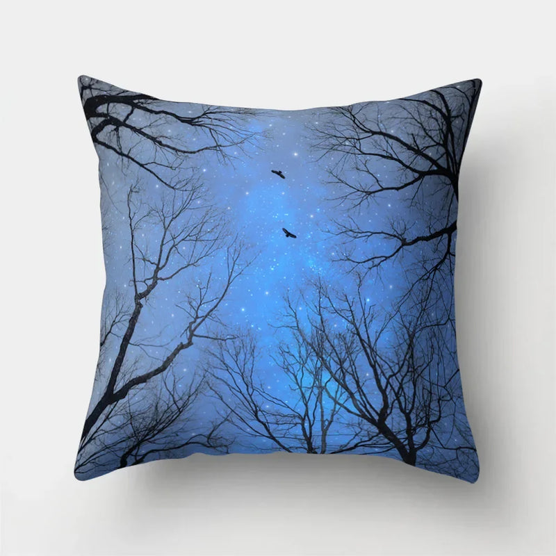 Axyaa Sky Landscape Print Polyester Pillowcase for Home Decor