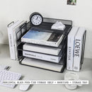 4-Tier Paper Tray Storage Box with File Holder for Desk Organization by Axyaa