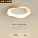 Axyaa Round Walnut Wood Ceiling Light: Stylish LED Fixture for Home Decoration