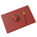 Axyaa PU Leather Square Placemats Set of 4 Double-Sided Washable Table Mats
