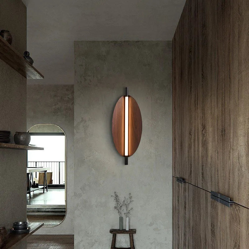 Axyaa Wood Grain Led Wall Lamp: Minimalist Nordic Style Home Decor Fixture