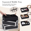 Axyaa 4 in 1 Makeup Trolley Case on Wheels with Lock Salon Storage Case