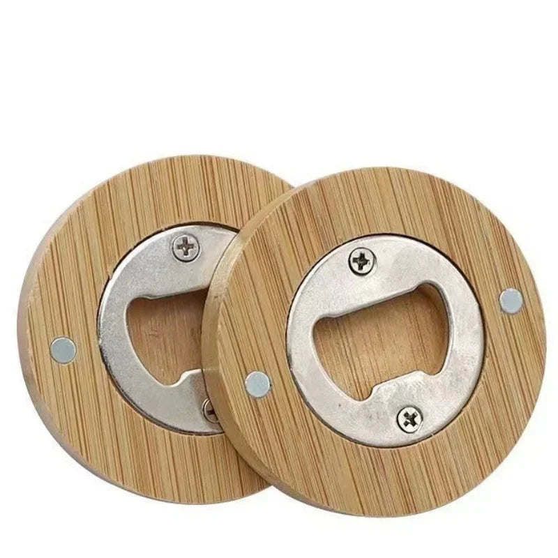 Axyaa Bamboo Beer Bottle Opener Fridge Magnet Bar Home Party Tool