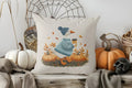 Axyaa Autumn Pumpkin & Drink Pillow Cover for Sofa, Bedroom, Car - Home Decor