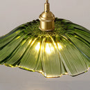 Axyaa Nordic Lotus Leaf Shape Copper Glass Pendant Light