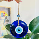 Axyaa Blue Evil Eye Glass Wall Hanging Home Protection Charm Wall Decor