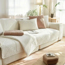 Axyaa Plush Sofa Cover Soft Solid Color Seat Cushion Home Decor
