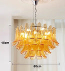Axyaa Glass Petal Chandelier: Modern Luxury Pendant for Dining Living Bedroom