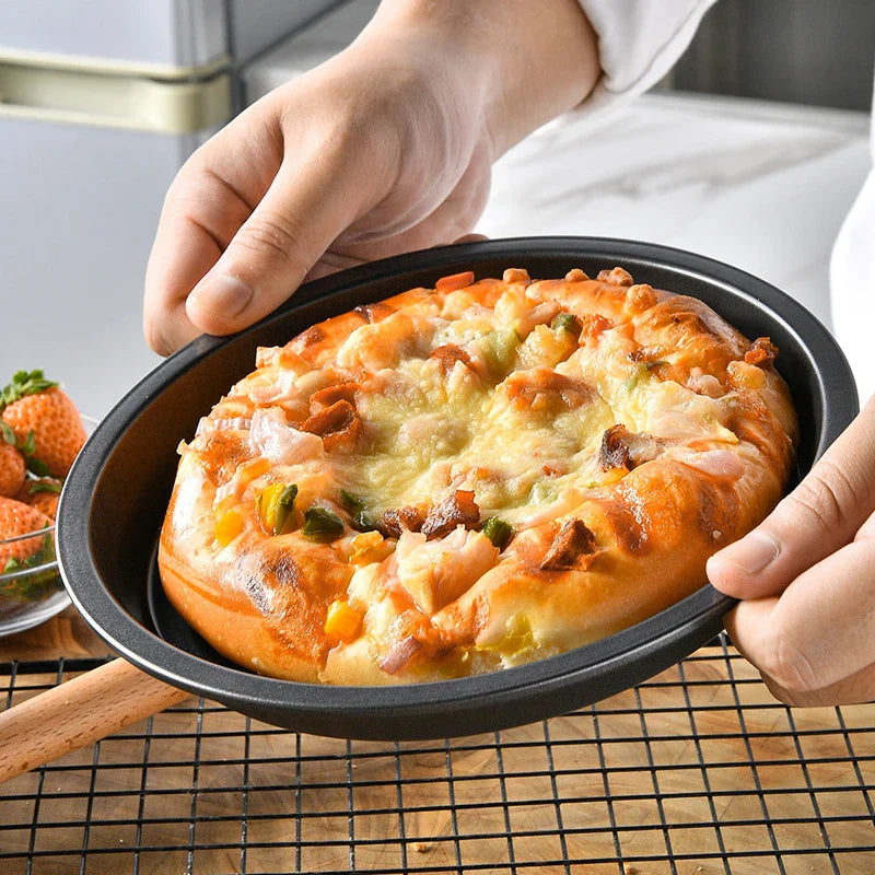 Axyaa 8/10 Inch Non-Stick Pizza Pan - Round Baking Tray and Cooking Sheet