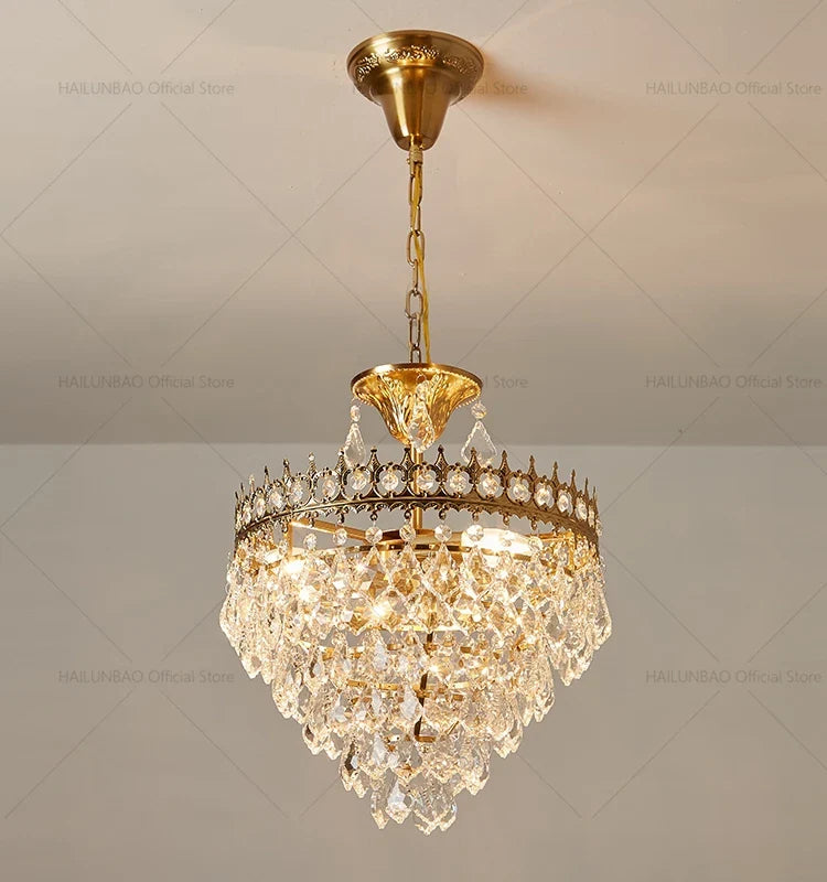 Axyaa Romantic Crystal Chandelier, Elegant Light Luxury for Living Room & Dining Room