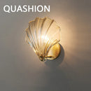 Axya Shell Glass LED Wall Lamp - Modern Nordic Bedroom Sconce Lighting