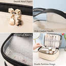 Axyaa Double Layer PU Cosmetic Bag - Large Capacity Travel Toiletry Storage