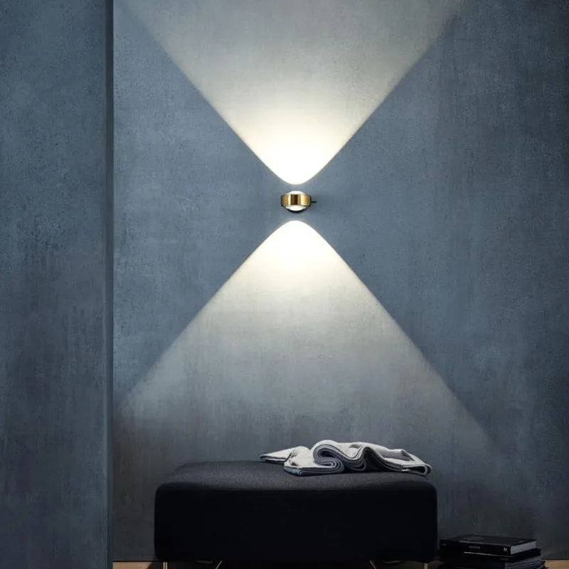Axyaa Nordic LED Wall Lamp for Bedside Hallway Living Room - Round Design