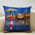 Axyaa African National Style Oil Painting Cushion Cover for Living Room Sofa Art