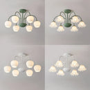 Axyaa Orchid Wind Chime Chandelier - Romantic Floral Pendant Lamp for Living Room