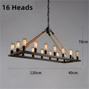 Axyaa Hemp Rope Chandelier: American Country Style Antique Black Wrought Iron Lighting