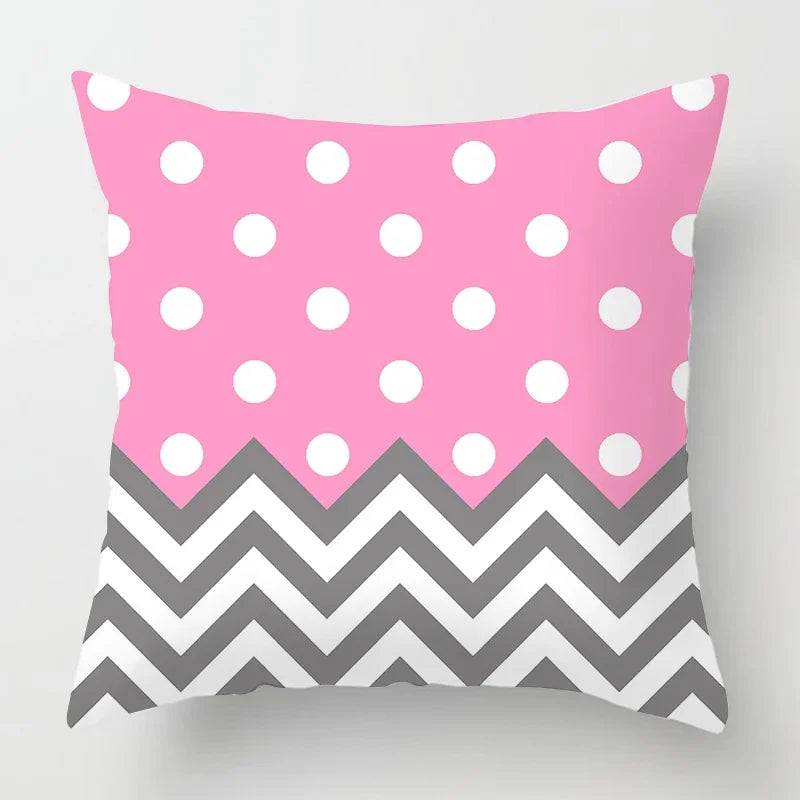 Axyaa Nordic Pink Sweet Home Sofa Cushion Cover, Cozy Living Room Decor