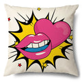 Axyaa Soft Plush POP Comic Portrait Cushion Cover - Home Decor Pillowcase