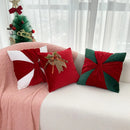 Axyaa Flannelette Bow Christmas Pillowcase 45x45 - Holiday Sofa Cushion Cover