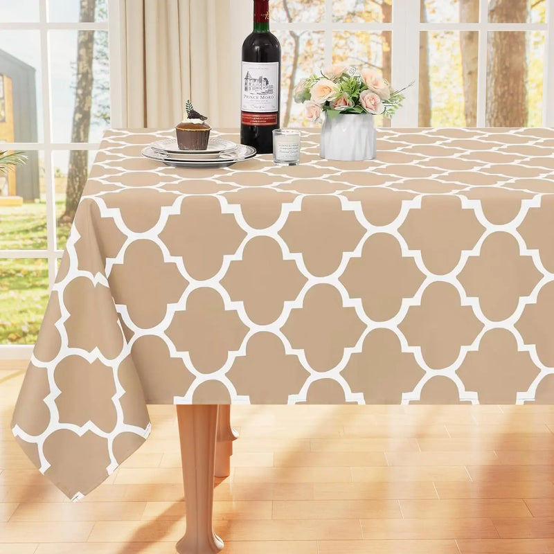 Axyaa Stain-Proof Washable Rectangle Tablecloth for Dining Room & Kitchen