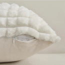 Axyaa White Plaid Plush Cushion Cover - Super Soft, Nordic Style, 45*45cm Home Decor Pillow Cover