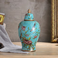 Axyaa Ceramic Floral Vase Set - Antique Porcelain Storage Jars for Rustic Home Decor