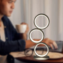 Axyaa Circle Desk Lamp: Modern Dimmable Touch Bedroom Night Light