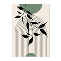 Modern Boho Sun Leaves Wall Art Canvas Print for Living Room Decor by Axyaa