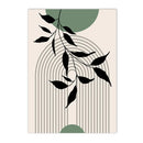 Modern Boho Sun Leaves Wall Art Canvas Print for Living Room Decor by Axyaa