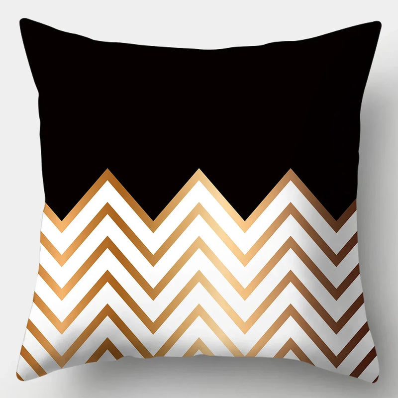 Axyaa Black White Modern Cushion Cover 45x45cm Polyester Decorative Pillow Case