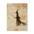 Axyaa Autumn Witch Jack-O-Lantern Canvas Prints for Modern Halloween Home Decor
