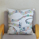 Axyaa Cartoon Sheet Music Printed Cushion Cover for Bedroom and Living Room