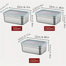 Axyaa 304 Stainless Steel Lunch Box with Sealed Lid - Square Fresh-keeping & Frozen Storage Box