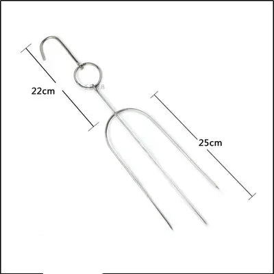Axya Stainless Steel BBQ Roast Hook Rack Needle Set for Meat Chicken Beef Duck Suckling