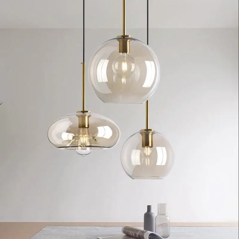 Axya Glass Chandelier: Nordic Minimalist Pendant Light for Restaurant, Bar, and Cafe