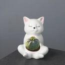 Axyaa Cartoon Kitten Ceramic Flowerpot Succulent Pot Balcony Decorations