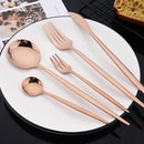 Axyaa Rose Gold Stainless Steel Cutlery Set - 20 Piece Dinnerware Flatware